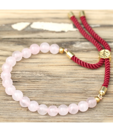 Rosenquarz vergoldet Armband